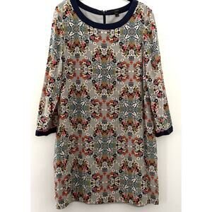 J.Crew 100% Silk Shift Dress Size 10 Floral Lined Pockets Work Boho Elegant